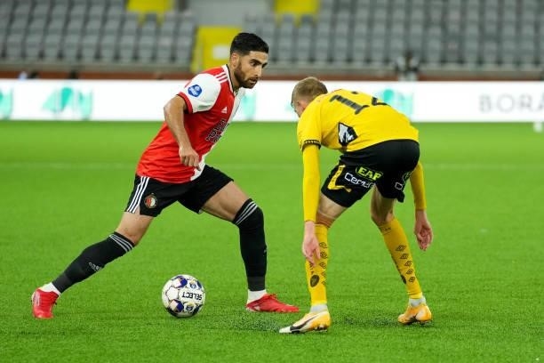 Alireza Jahanbakhsh of Feyenoord during the UEFA Conference League match between IF Elfsborg and Feyenoord at Boras Arena on August 26, 2021 in...
