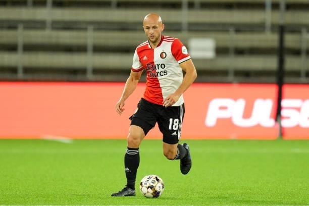 Gernot Trauner of Feyenoord during the UEFA Conference League match between IF Elfsborg and Feyenoord at Boras Arena on August 26, 2021 in Boras,...