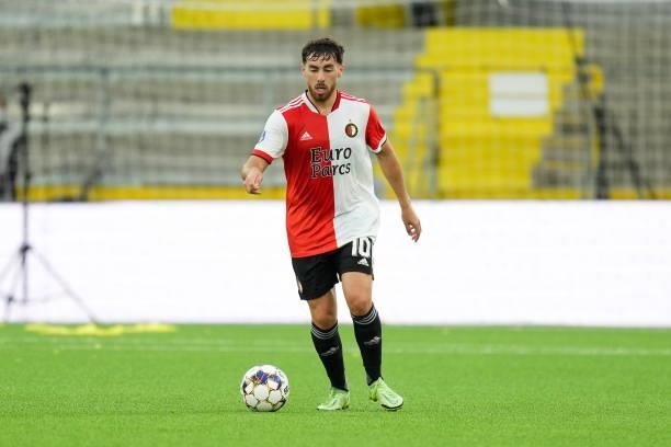 Orkun Kokcu of Feyenoord during the UEFA Conference League match between IF Elfsborg and Feyenoord at Boras Arena on August 26, 2021 in Boras, Sweden