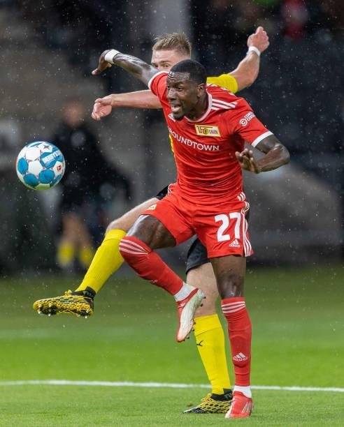 Sheraldo Becker of 1.FC Union Berlin in action during the UEFA Conference League Play-Offs Leg Two match between 1. FC Union Berlin and Kuopion PS at...