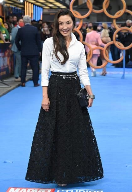 Michelle Yeoh attends the UK premiere of "Shang-Chi and the Legend of the Ten Rings
