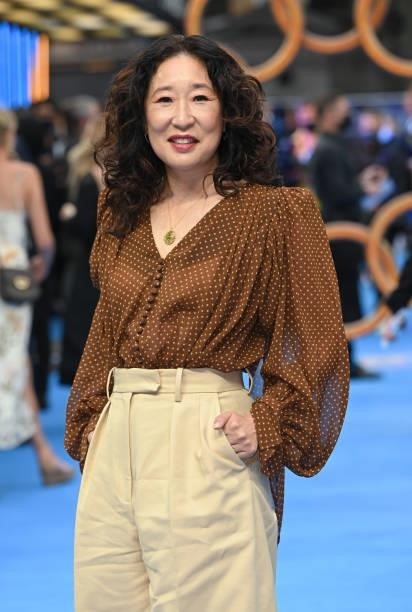 Sandra Oh attends the UK premiere of "Shang-Chi and the Legend of the Ten Rings