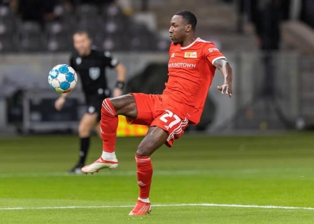 Sheraldo Becker of 1.FC Union Berlin controls the ball during the UEFA Conference League Play-Offs Leg Two match between 1. FC Union Berlin and...