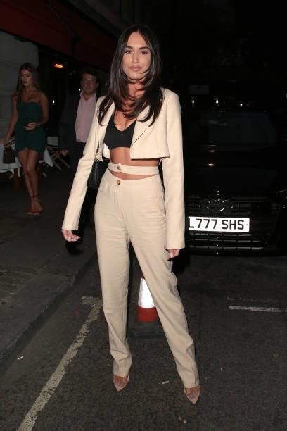Clelia Theodorou seen attending PrettyLittleThing by Molly Mae - launch party at Novikov on August 26, 2021 in London, England.