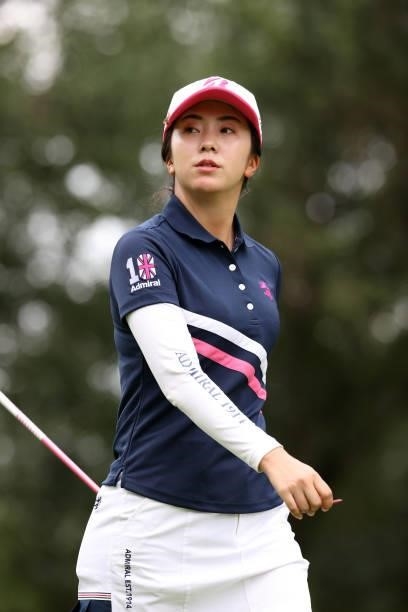 Kotone Hori of Japan is seen on the 5th hole during the second round of the Nitori Ladies at Otaru Country Club on August 27, 2021 in Otaru,...