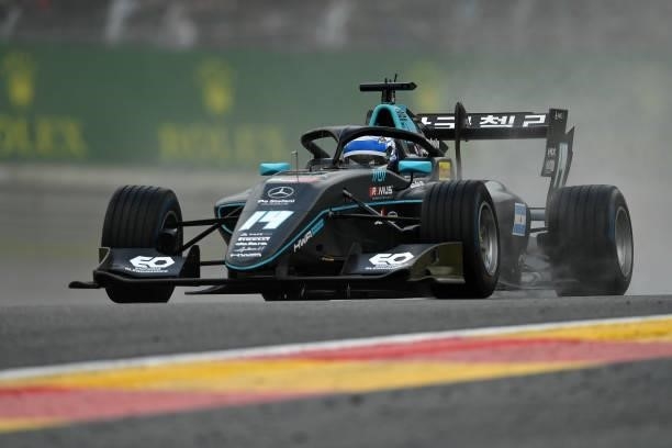 Matteo Nannini of Italy and HWA Racelab drives during qualifying ahead of Round 5:Spa-Francorchamps of the Formula 3 Championship at Circuit de...