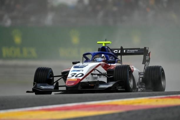 Hunter Yeany of United States and Charouz Racing System drives during qualifying ahead of Round 5:Spa-Francorchamps of the Formula 3 Championship at...