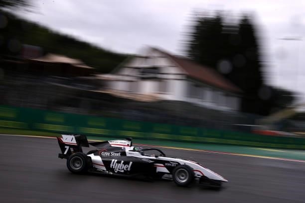 Frederik Vesti of Denmark and ART Grand Prix drives during qualifying ahead of Round 5:Spa-Francorchamps of the Formula 3 Championship at Circuit de...