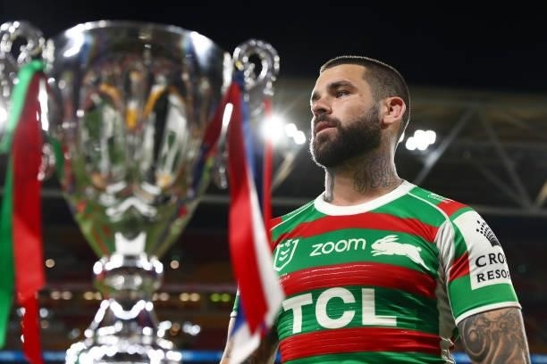 Adam Reynolds of the Rabbitohs walks past the Ron Coote Cup after the round 24 NRL match between the Sydney Roosters and the South Sydney Rabbitohs...