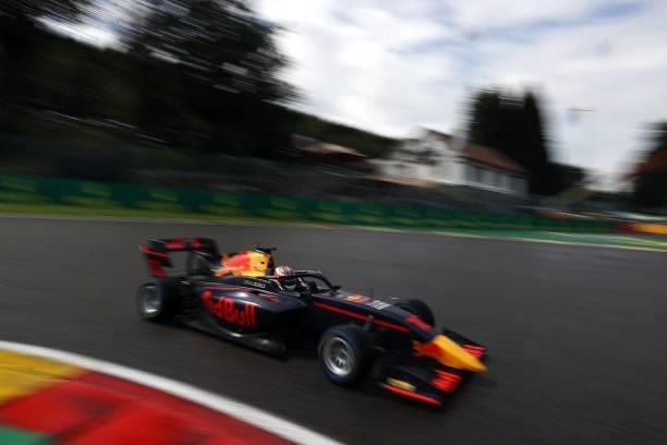 Jak Crawford of United States and Hitech Grand Prix drives during qualifying ahead of Round 5:Spa-Francorchamps of the Formula 3 Championship at...