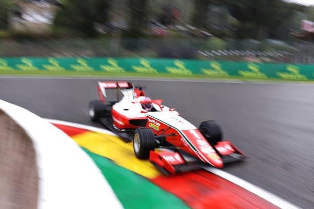 Dennis Hauger of Norway and Prema Racing drives during qualifying ahead of Round 5:Spa-Francorchamps of the Formula 3 Championship at Circuit de...