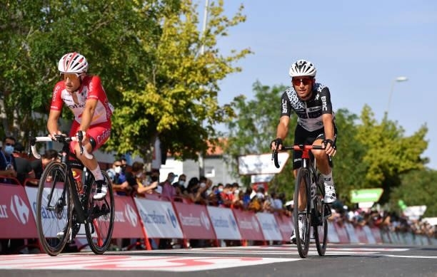Rémy Rochas of France and Team Cofidis and Sergio Henao Montoya of Colombia and Team Qhubeka Nexthash cross the finishing line during the 76th Tour...