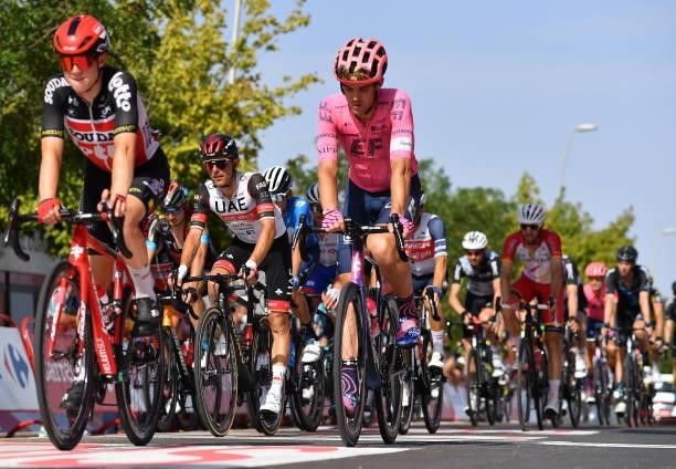 Rafal Majka of Poland and UAE Team Emirates crosses the finishing line during the 76th Tour of Spain 2021, Stage 13 a 203,7km stage from Belmez to...