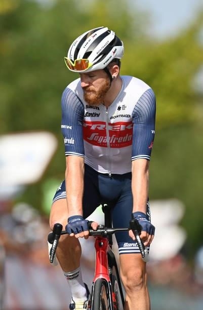 Quinn Simmons of United States and Team Trek - Segafredo crosses the finishing line during the 76th Tour of Spain 2021, Stage 13 a 203,7km stage from...
