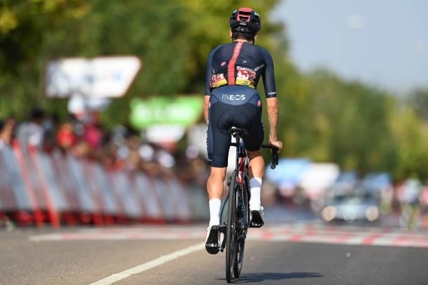 Detailed view of Thomas Pidcock of United Kingdom and Team INEOS Grenadiers after the 76th Tour of Spain 2021, Stage 13 a 203,7km stage from Belmez...