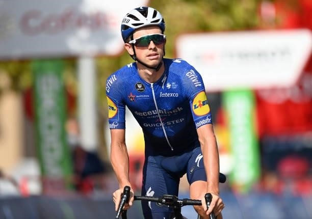 James Knox of United Kingdom and Team Deceuninck - Quick-Step crosses the finishing line during the 76th Tour of Spain 2021, Stage 13 a 203,7km stage...
