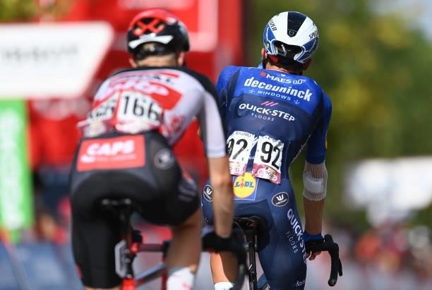 Detailed view of Andrea Bagioli of Italy and Team Deceuninck - Quick-Step after the 76th Tour of Spain 2021, Stage 13 a 203,7km stage from Belmez to...