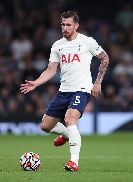 Pierre-Emile Hojbjerg of Tottenham Hotspur during the UEFA Conference League Play-Offs Leg Two match between Tottenham Hotspur and Pacos de Ferreira...