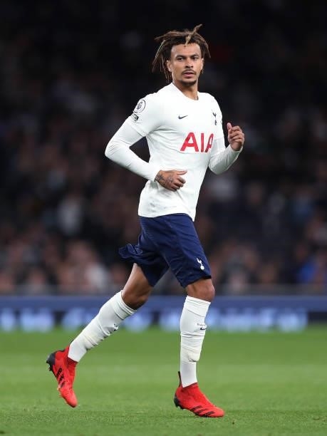 Dele Alli of Tottenham Hotspur during the UEFA Conference League Play-Offs Leg Two match between Tottenham Hotspur and Pacos de Ferreira at on August...