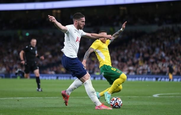 Matt Doherty of Tottenham Hotspur during the UEFA Conference League Play-Offs Leg Two match between Tottenham Hotspur and Pacos de Ferreira at on...