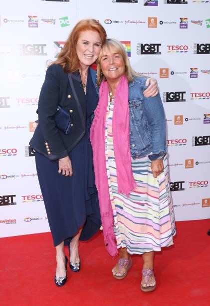 Linda Robson and Sarah, Duchess of York attends the British LGBT Awards 2021 at The Brewery on August 27, 2021 in London, England.