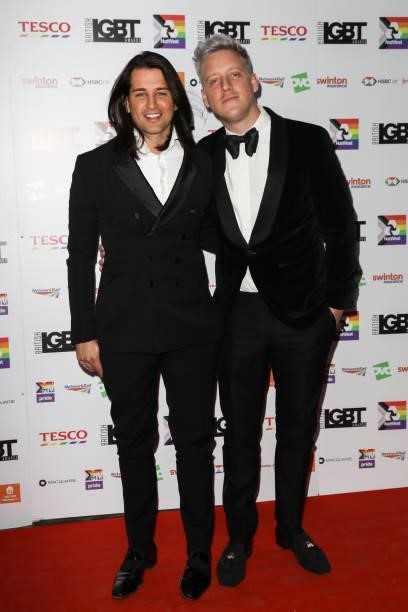Ollie Locke and Gareth Locke attend the British LGBT Awards 2021 at The Brewery on August 27, 2021 in London, England.