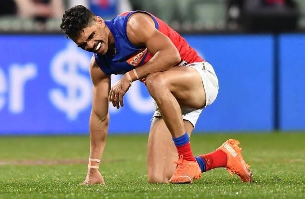 Charlie Cameron of the Lions during the AFL First Qualifying Final match between Melbourne Demons and Brisbane Lions at Adelaide Oval on August 28,...