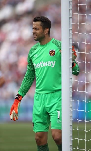 Goalkeeper Lukasz Fabianski of West Ham United during the Premier League match between West Ham United and Crystal Palace at London Stadium on August...