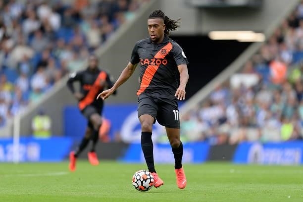 Alex Iwobi of Everton during the Premier League match between Brighton & Hove Albion and Everton at American Express Community Stadium on August 28,...