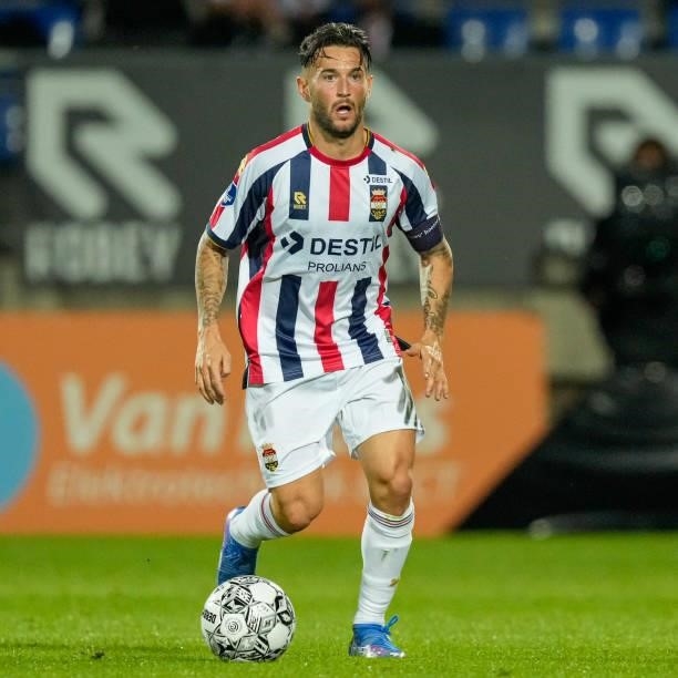 Pol Llonch of Willem II during the Dutch Eredivisie match between Willem II and PEC Zwolle at Koning Willem II Stadion on August 28, 2021 in Tilburg,...