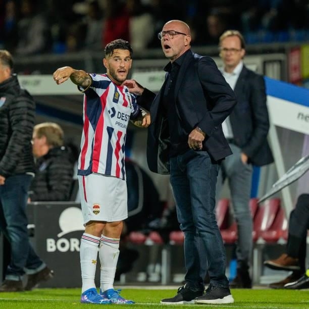 Pol Llonch of Willem II and coach Fred Grim of Willem II during the Dutch Eredivisie match between Willem II and PEC Zwolle at Koning Willem II...