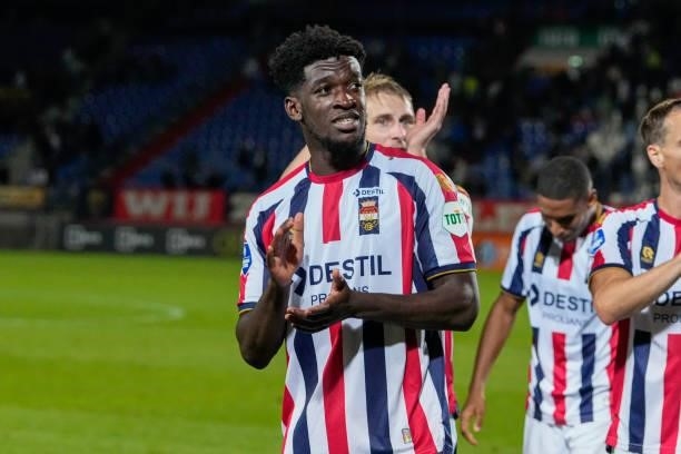 Kwasi Wriedt of Willem II during the Dutch Eredivisie match between Willem II and PEC Zwolle at Koning Willem II Stadion on August 28, 2021 in...