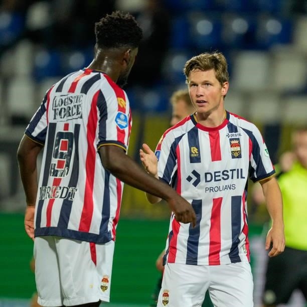 Kwasi Wriedt of Willem II and Max Svensson of Willem II during the Dutch Eredivisie match between Willem II and PEC Zwolle at Koning Willem II...
