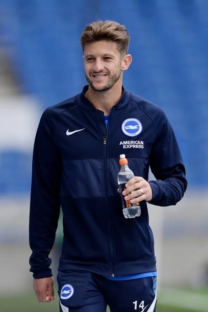 Adam Lallana of Brighton before the Premier League match between Brighton & Hove Albion and Everton at American Express Community Stadium on August...