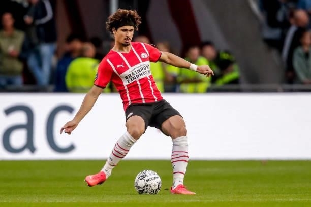 Andre Ramalho of PSV during the Dutch Eredivisie match between PSV and FC Groningen at Philips Stadion on August 28, 2021 in Eindhoven, Netherlands.
