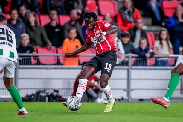Bruma of PSV during the Dutch Eredivisie match between PSV and FC Groningen at Philips Stadion on August 28, 2021 in Eindhoven, Netherlands.