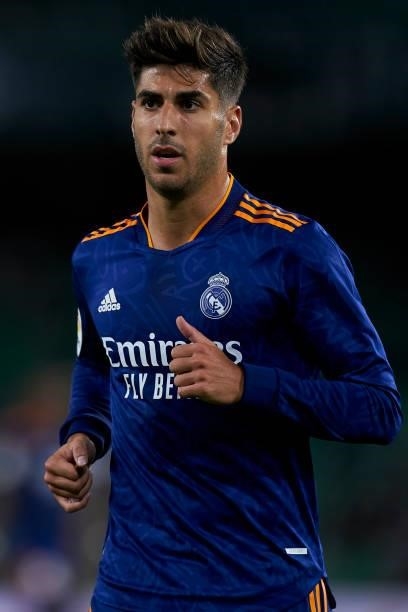 Marco Asensio of Real Madrid looks on during the La Liga Santander match between Real Betis and Real Madrid CF at Estadio Benito Villamarin on August...