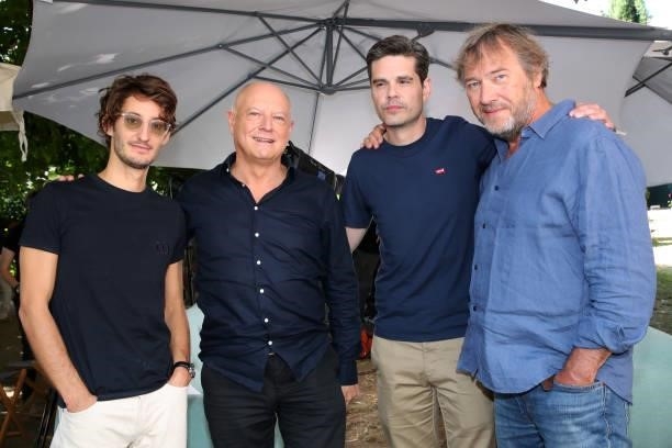Pierre Niney, journalist Patrick Simonin, director Yann Gozlan and Olivier Rabourdin attend the "Boite noire
