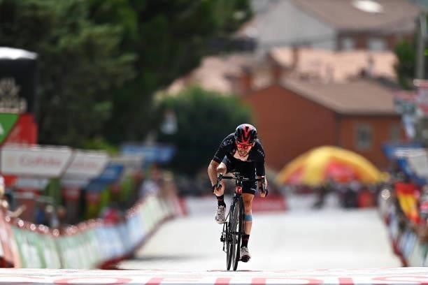 Adam Yates of United Kingdom and Team INEOS Grenadiers crosses the finishing line during the 76th Tour of Spain 2021, Stage 15 a 197,5km km stage...