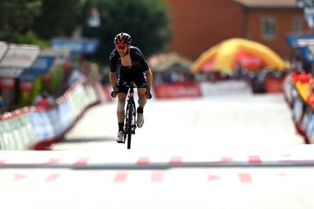 Adam Yates of United Kingdom and Team INEOS Grenadiers crosses the finishing line during the 76th Tour of Spain 2021, Stage 15 a 197,5km km stage...