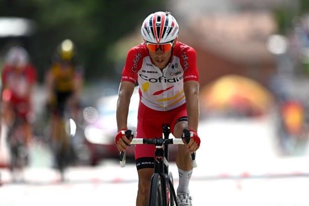 Guillaume Martin of France and Team Cofidis crosses the finishing line during the 76th Tour of Spain 2021, Stage 15 a 197,5km km stage from...