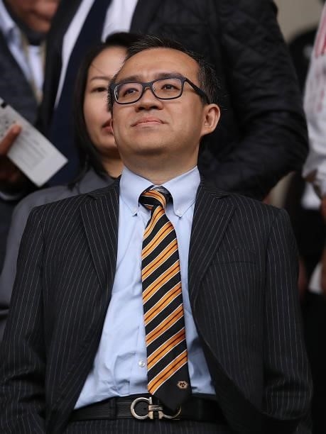 Jeff Shi, Chairman of Wolverhampton Wanderers looks on ahead of the Premier League match between Wolverhampton Wanderers and Manchester United at...