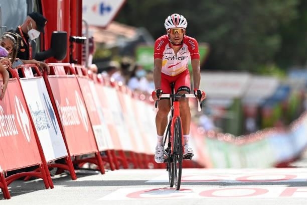 José Herrada Lopez of Spain and Team Cofidis crosses the finishing line during the 76th Tour of Spain 2021, Stage 15 a 197,5km km stage from...
