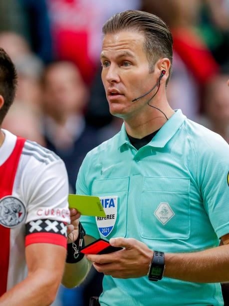 Referee Danny Makkelie during the Dutch Eredivisie match between Ajax and Vitesse at Johan Cruijff ArenA on August 29, 2021 in Amsterdam, Netherlands