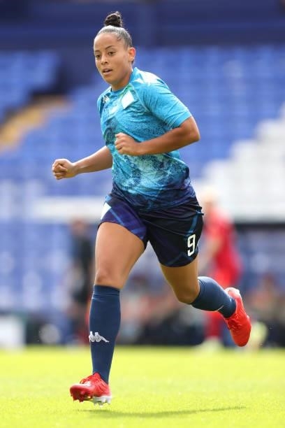 Rianna Jarrett of London City Lionesses in action during the Barclays FA Women's Championship match between Liverpool and London City Lionesses at...