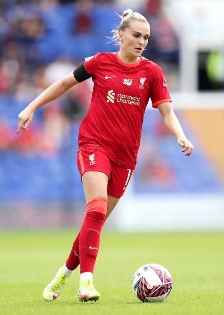 Melissa Lawley of Liverpool runs with the ball during the Barclays FA Women's Championship match between Liverpool and London City Lionesses at...