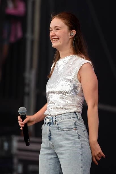 Sigrid performs on Day 3 of Leeds Festival 2021 at Bramham Park on August 29, 2021 in Leeds, England.
