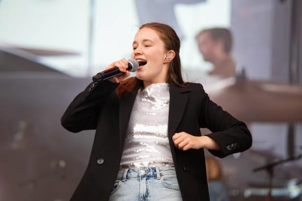 Sigrid performs on the main stage during Leeds Festival 2021 at Bramham Park on August 29, 2021 in Leeds, England.