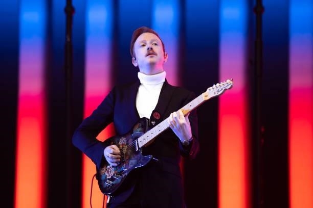 Alex Trimble of Two Door Cinema Club performs on stage during Leeds Festival 2021 at Bramham Park on August 29, 2021 in Leeds, England.