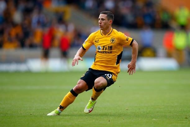 Daniel Podence of Wolverhampton Wanderers looks on during the Premier League match between Wolverhampton Wanderers and Manchester United at Molineux...